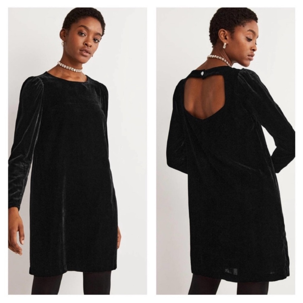 Boden Velvet Open Back Mini Shift Dress